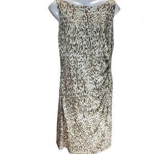 JONES NEW YORK neutral animal print dress 12p